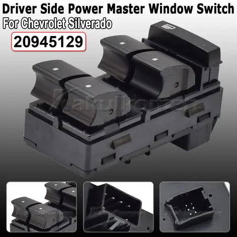 Front Left Power Window Switch for Chevy Silverado GMC Sierra Traverse HHR Yukon Buick Lucerne Replaces 20945129 Car Accessories