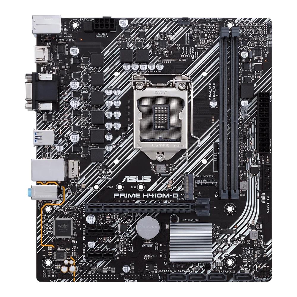 

ASUS PRIME H410M-D carte mère intel H410 LGA 1200 carte mère DDR4 64GB M.2 Micro ATX support Core 10100 10305 10500 11600