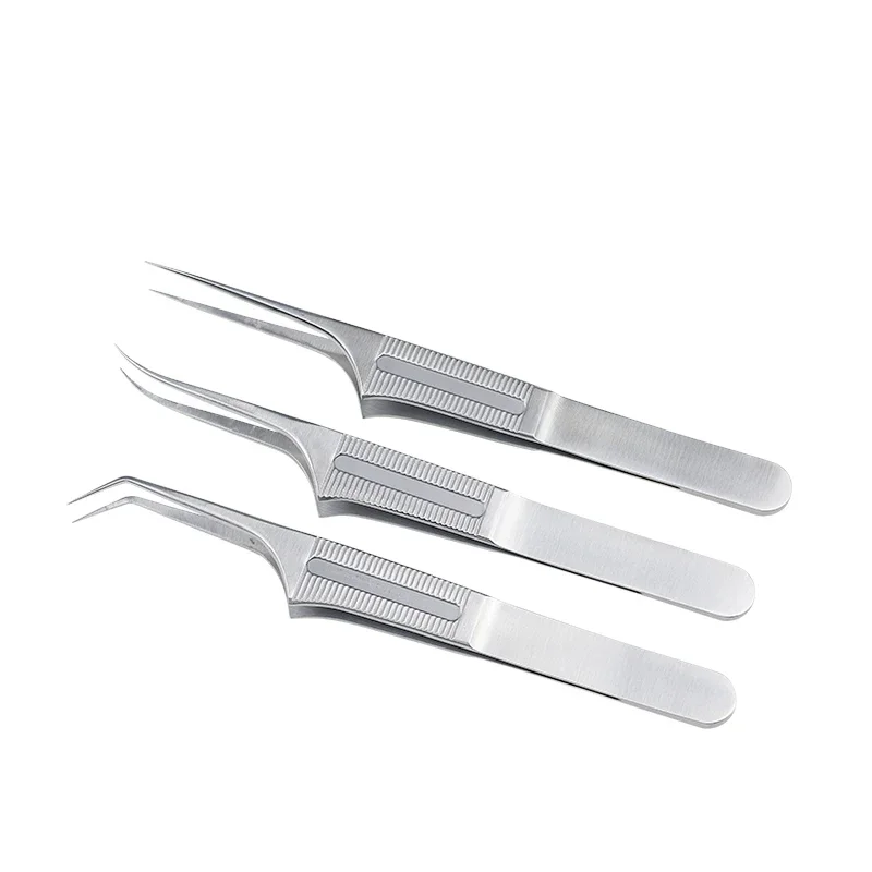 

GREATLH 3 Type Choices Ophthalmic Forceps with Platform Toothless Tweezers Platform Forceps Ophthalmic Tools