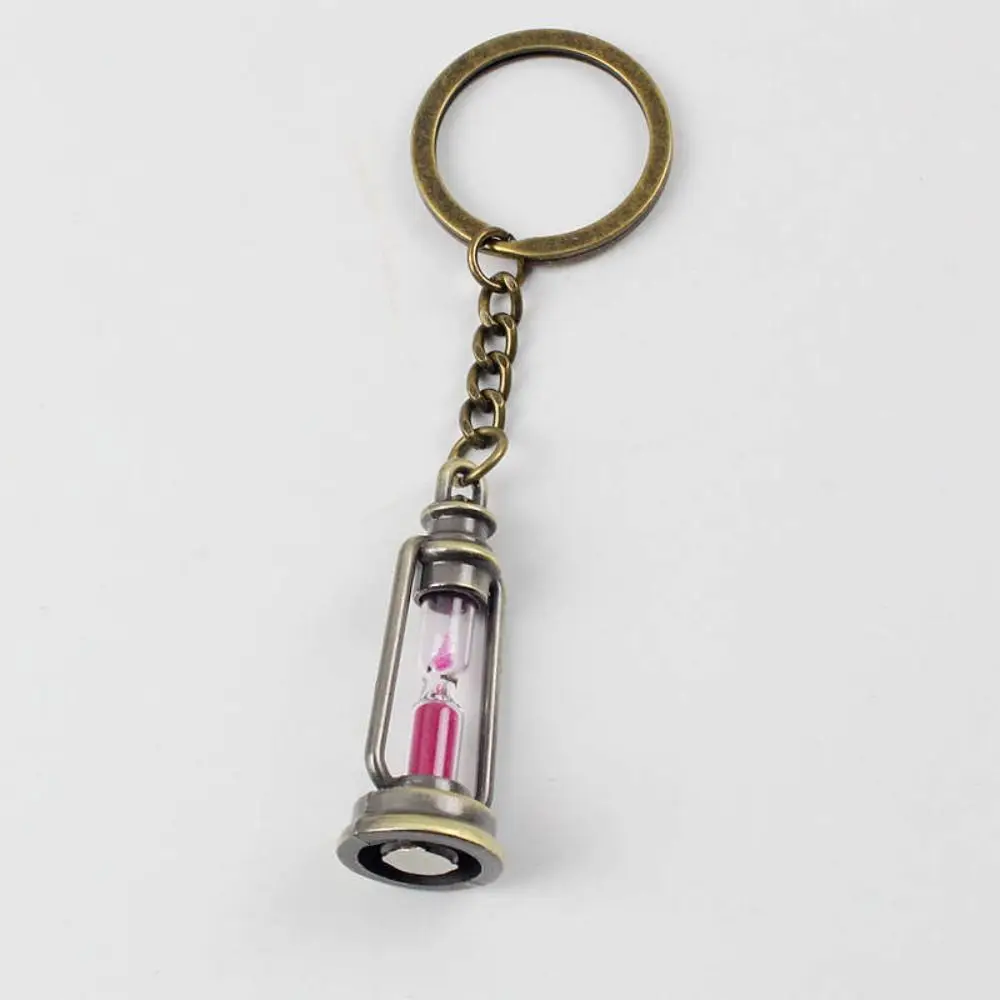 

Portable Nostalgic Metal Hourglass Keychain Metal Craft Retro Lamp Hourglass Lightweight Car Hourglass Pendant Children's Gift