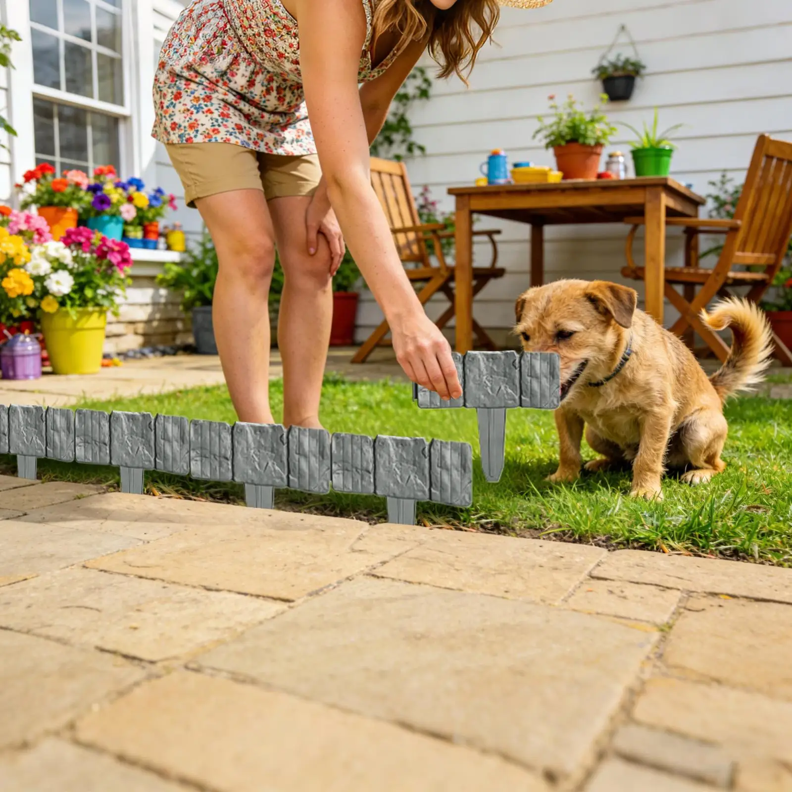 Faux Stone Garden Edging Border 10 Piece Imitation No Dig Landscape Border Decorative Flower Bed Edging For Outdoor Lawn Yard