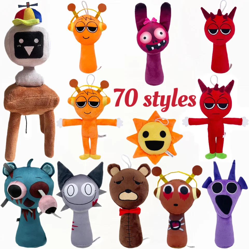 Sprunki Plush Toys Sprunki Plush Doll Sprunki Game Cartoon Pillow Kids Birthday Gifts Stuffed Dolls Christmas Gift