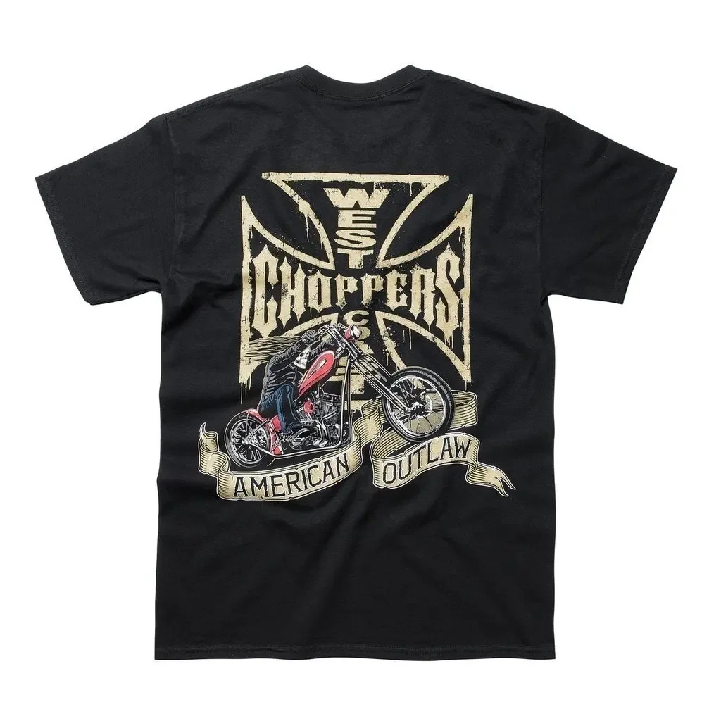 

Hot Sale Vintage West Coast Iron Cross Choppers T-Shirt 100% Cotton O-Neck Summer Short Sleeve Casual Mens T-shirt