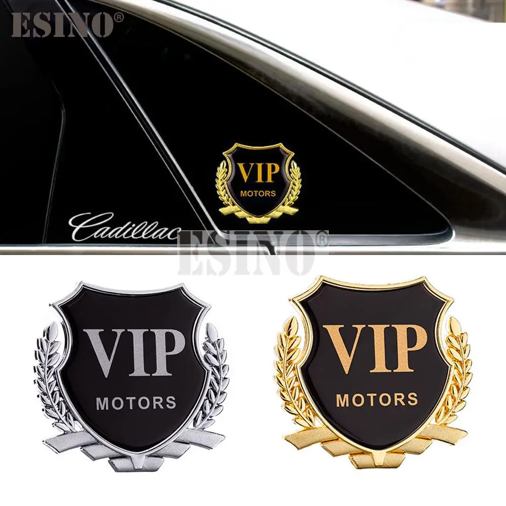 

Car Styling 3D VIP Motors Emblem Badge Decal Car Trunk Metal Zinc Alloy Emblem Rear Body Tailgate Accessory Adhesive Badge