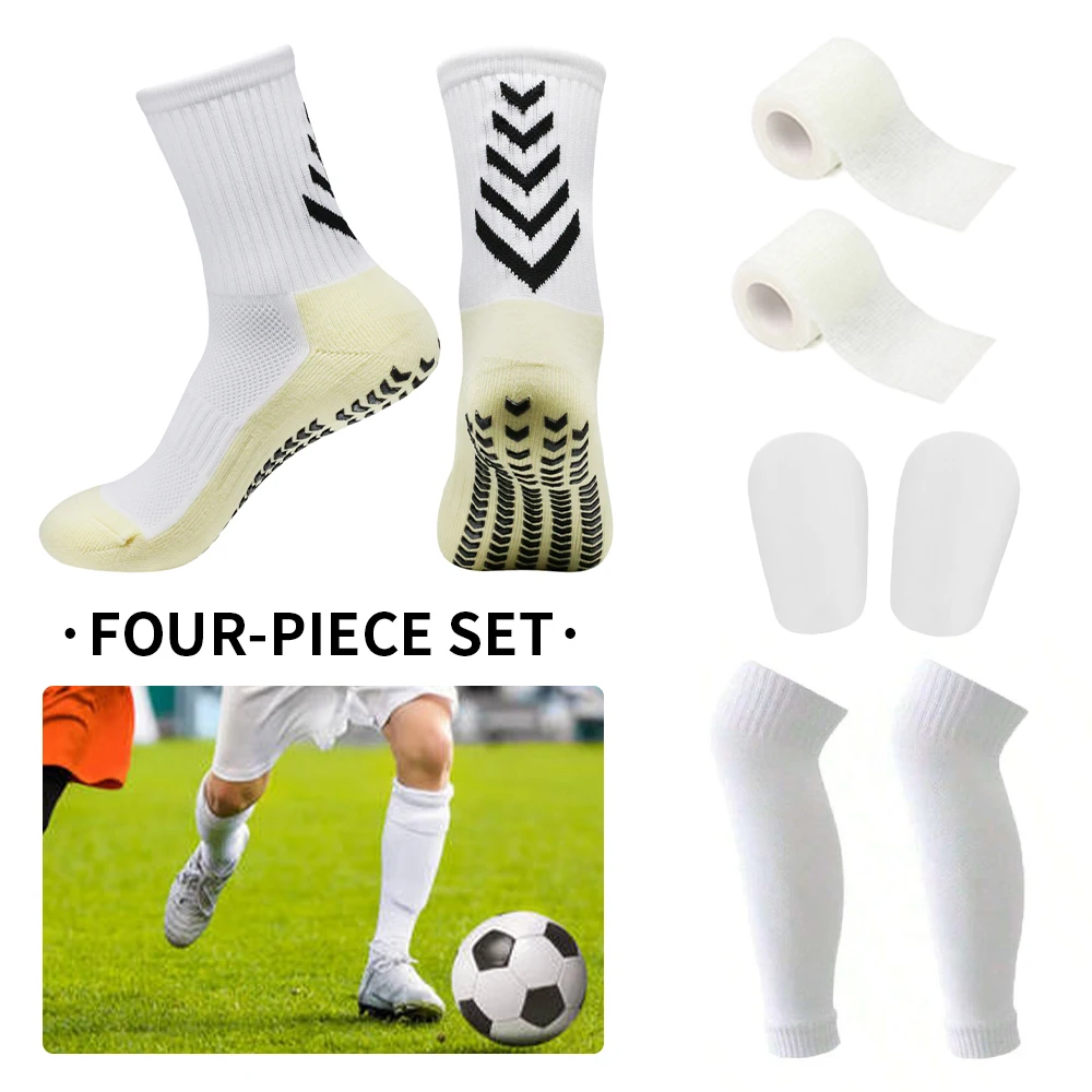 

4PCS Men's Mid-Tube Breathable Soccer Socks with Non-Slip Grip Pad for Football Basketball Sports Cycling Outdoor
