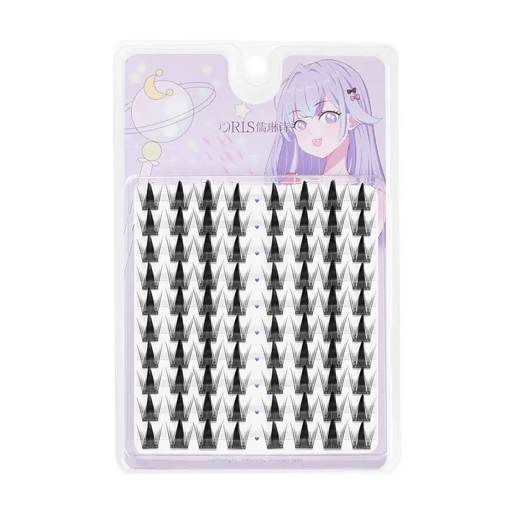 Cílios postiços naturais realistas densos único cluster cílios estilo mangá reutilizáveis cluster cílios adequados para iniciante m9h6