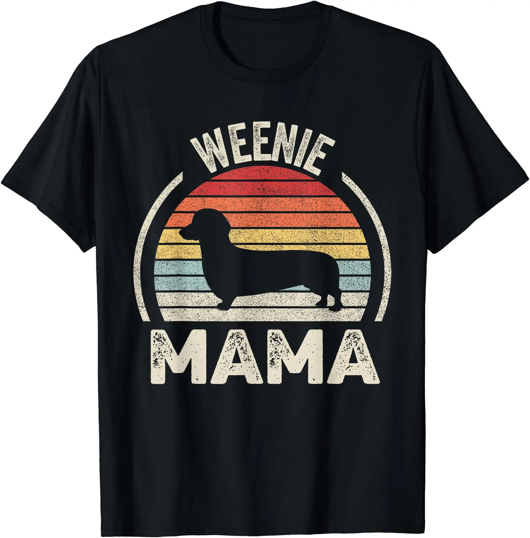 Vintage Retro Weenie Mama Funny Dachshund LoverCartoon Printing Summer Short Sleeve