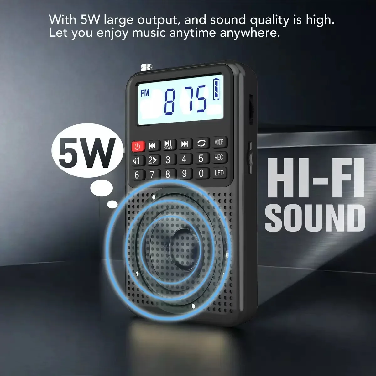 Digital Pocket Slim Portable Mini Fm Radio Music Box Support Voice Recording Function Bluetooth Speaker With SD Memory Card Slot