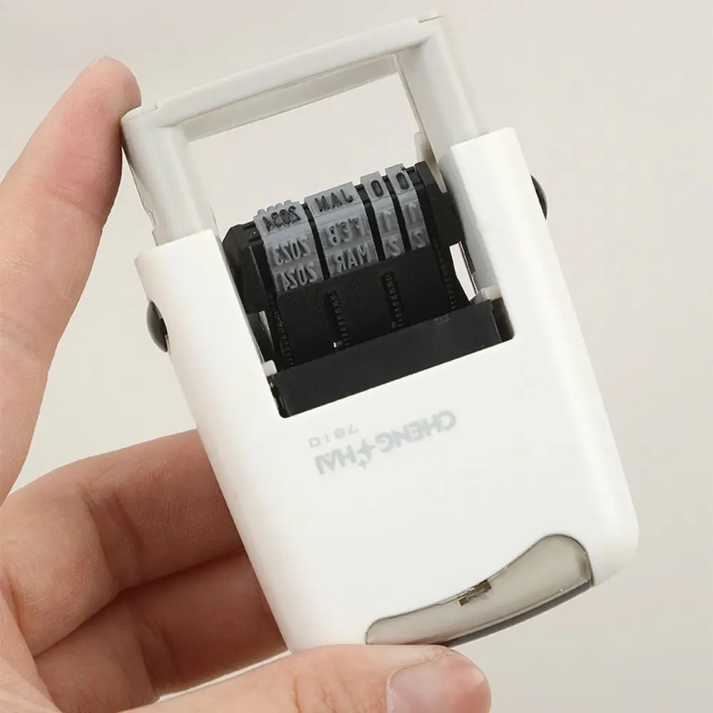 Automatic Ink Return Date Stamps Handle Account English Version Self-Inking Stamps DIY Craft Smooth Running Date Wheel Stamp