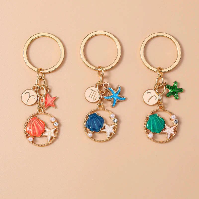 Niedlicher Sommer-Strand-Seestern-Muschel-Schlüsselanhänger für Autoschlüssel, Souvenir-Geschenke für Frauen und Männer, Handtaschen-Schlüsselringe, DIY-Schmuckdekoration – Detail 3
