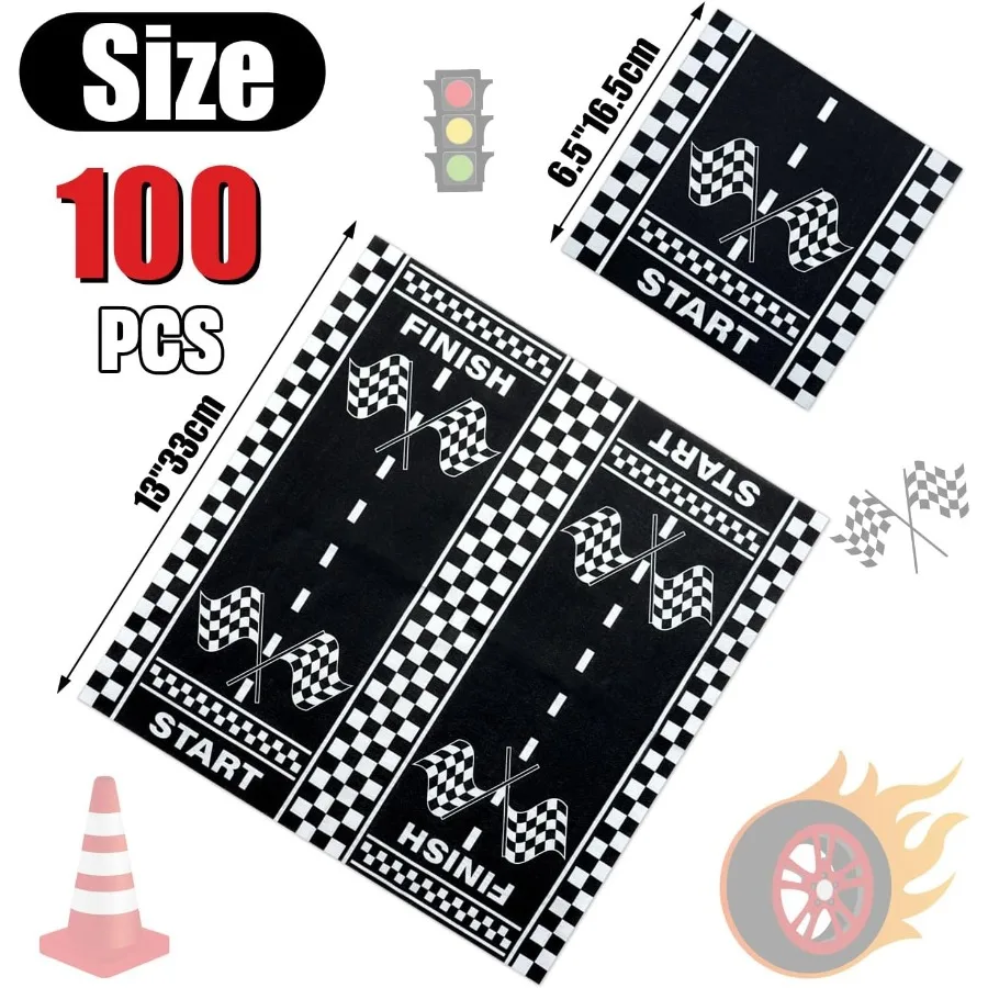 100 قطعة سيارة سباق pkins سباق السيارات حفلة عيد ميلاد زينة سباق السيارات متقلب العلم حفلة pkins ورقة لوه pkins ل اثنين سريع