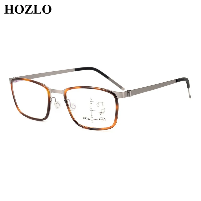 

Pure Titanium Screwless Progressive Reading Glasses Women Rectangle Presbyopia Eyeglasses Men Look Near Far Hyperopia Spectacles