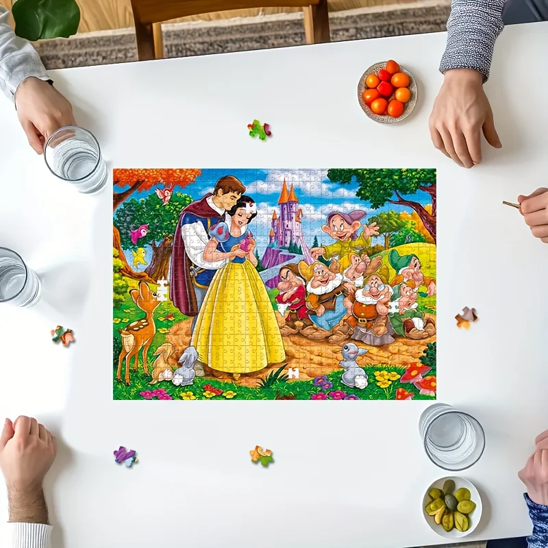 1000 Stück Puzzle Cartoon-Figuren Schneewittchen und der Prinz Zwerge Märchen Happy Ending Wandbehang Puzzle Spiel für Erwachsene GIF
