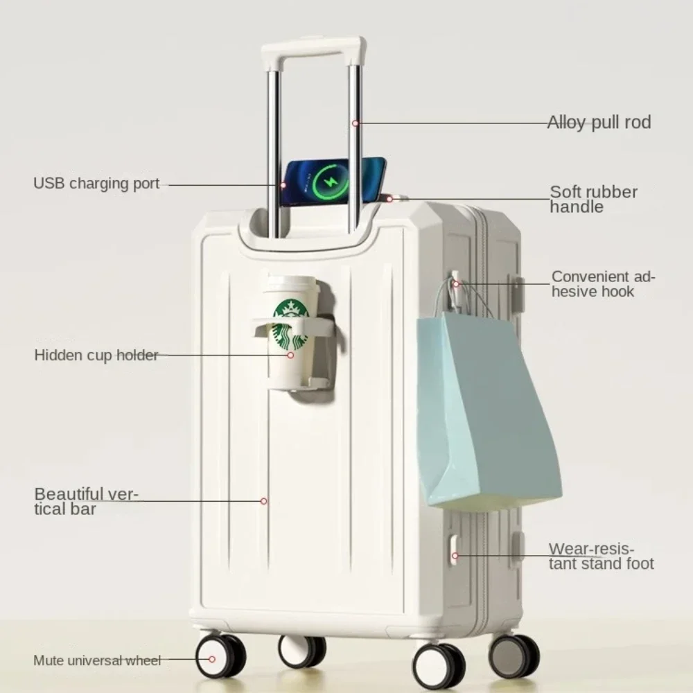 Multifunctionele Rollende Bagage Trolley Box 24 26 Inch Vrouwelijke Grote Capaciteit Opladen Reiswachtwoord Box 20 Inch Boarding Case