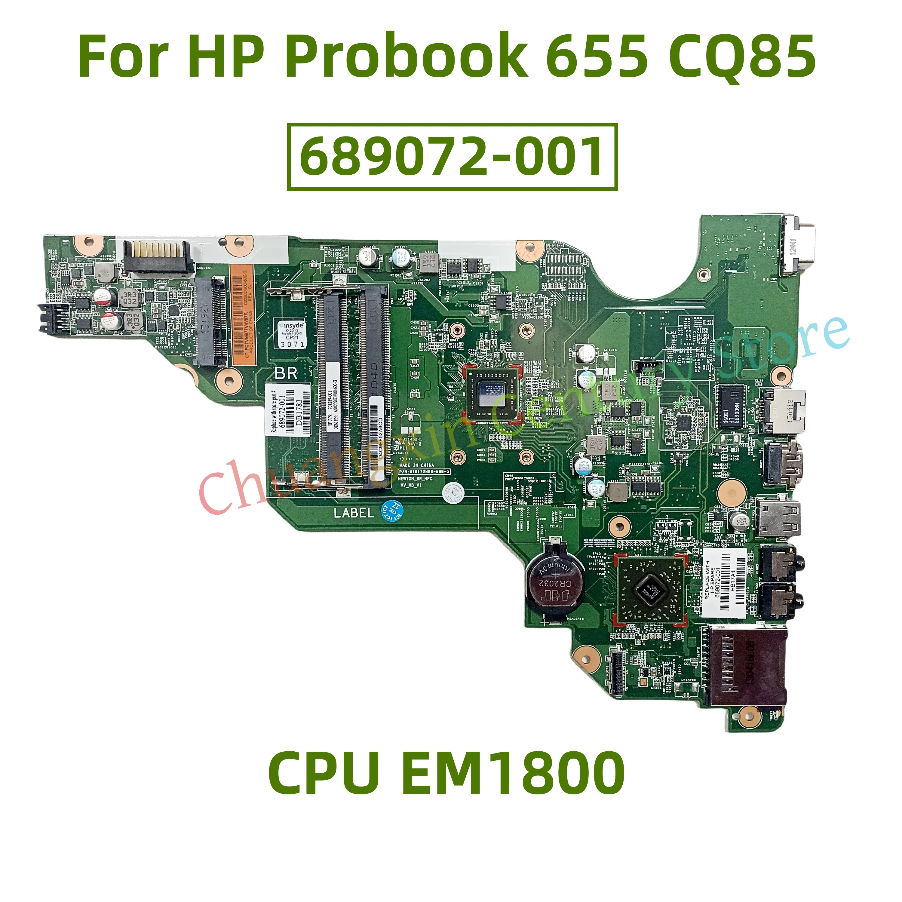 

689072-001 motherboard for HP Probook 655 CQ85 laptop with CPU EM1800 100% test ok shipment