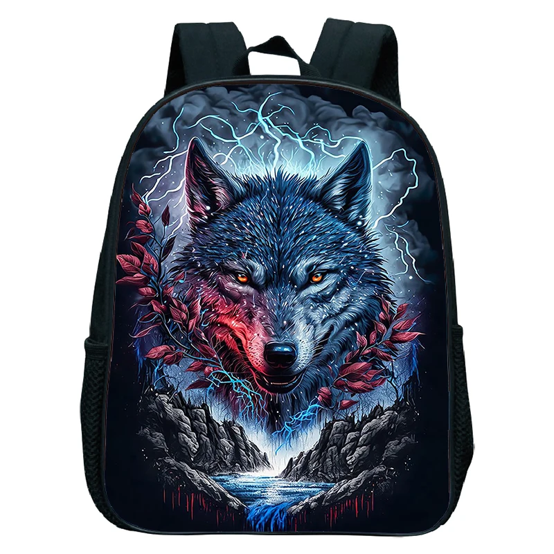 Tier Wolf Rucksack Kinder Kindergarten Rucksack heulen Wolf drucken Schul rucksäcke Jungen Mädchen Schult aschen kleine Bücher tasche Mochila