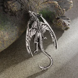 Exquisite Retro Fashion Trend Flying Dragon Pin Men's Street Party Personality Versatile Domineering Accessories