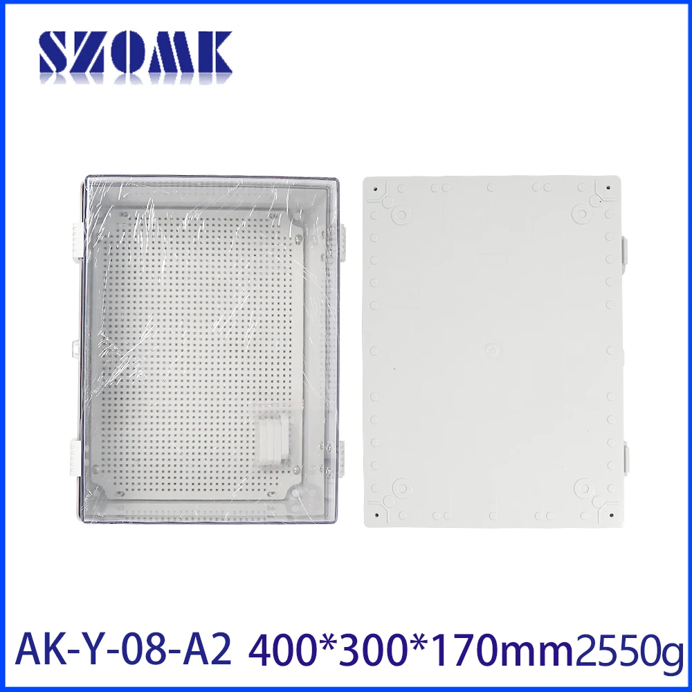 400x300x170mm Wall Mounted Enclosure Moulded Premium Series Abs Polycarbonate Enclosure With Hinge Locking Latch Clear Cover