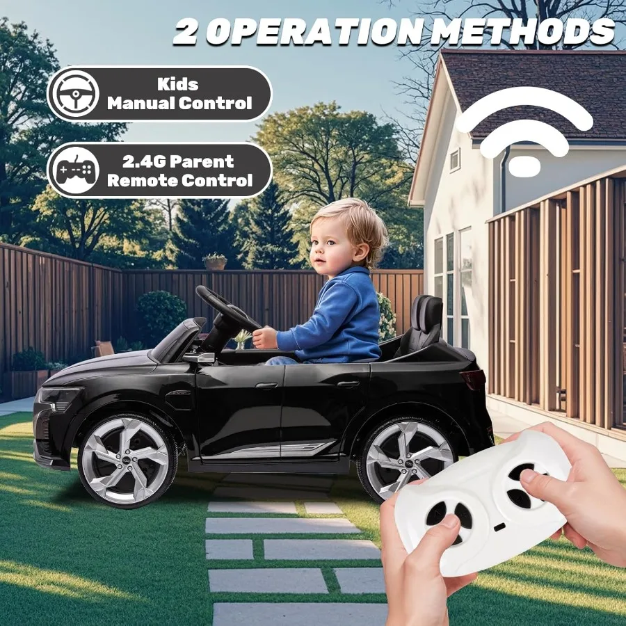 12V Licensed Audi SQ8 Ride on Car - Ride on Toys with Remote ControlDual Drive Soft Start 3 Speed Music LED Light Battery Power