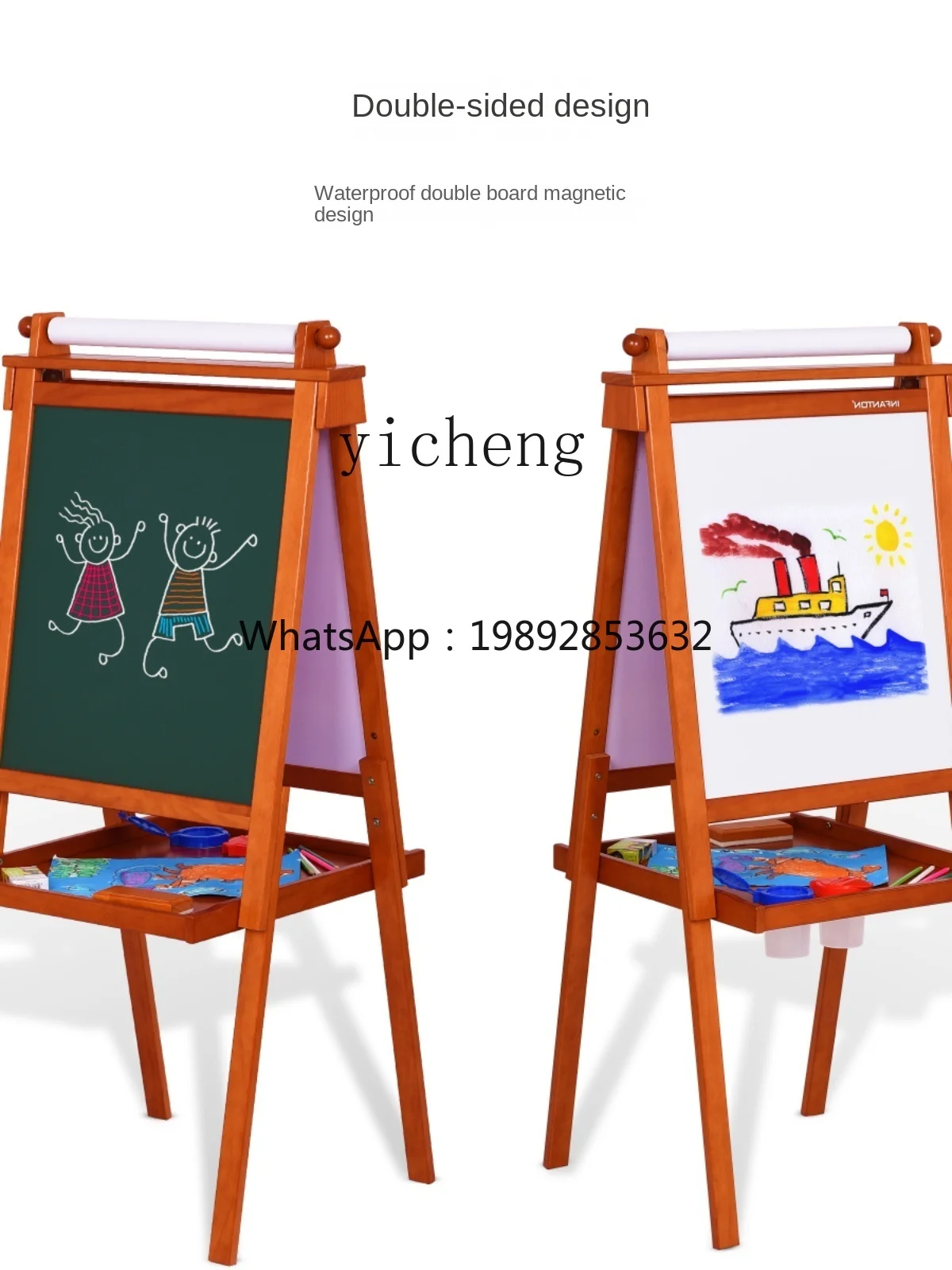 Children's Drawing Board Set Magnetic White Blackboard Painting Doodle Board Adjustable