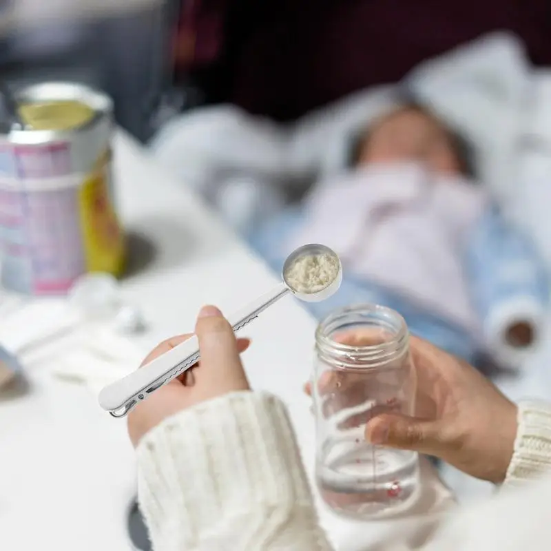 Morsetto e cucchiaio per caffè cucchiaio multifunzionale in acciaio inossidabile Clip paletta antiruggine per caffetteria per tè zucchero farina caffè