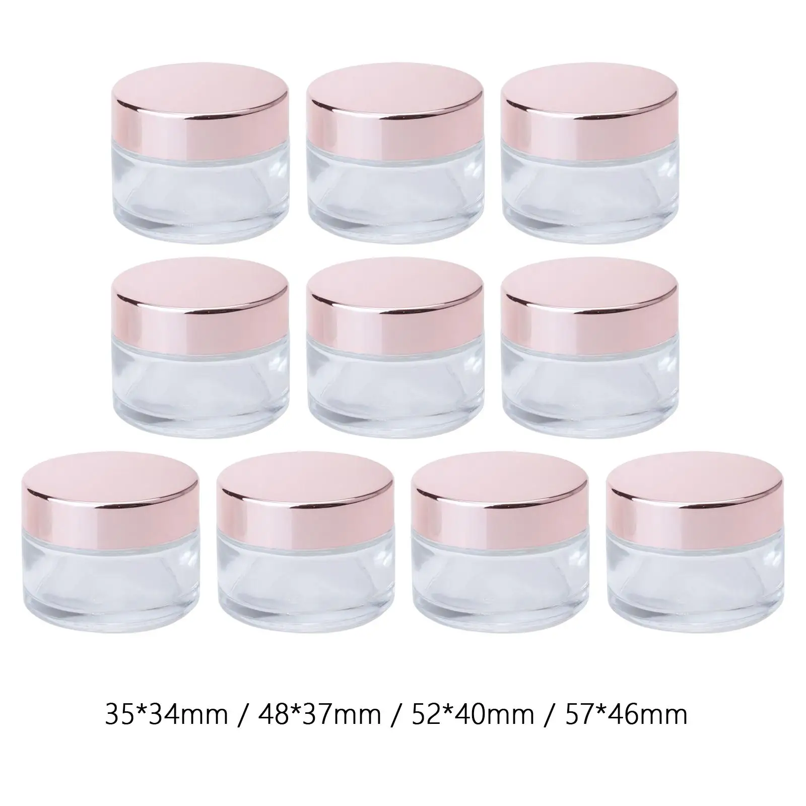 

10Pcs Empty Cosmetic Container Bottles Clear Glass Jar for Moisturizer