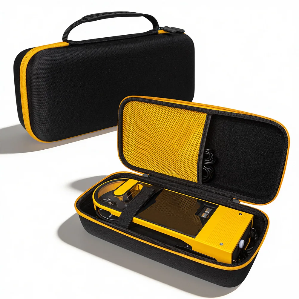 Carry Case for Audio Technica AT SB727 Portable Turntable EVA Protection Bag with Organizer Pocket Black Yellow