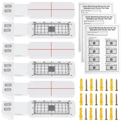 3Pcs Crack Monitoring Record Acrylic Crack Monitor Gauge Waterproof Crack Measure and Record Device Wall Deformation and Crack