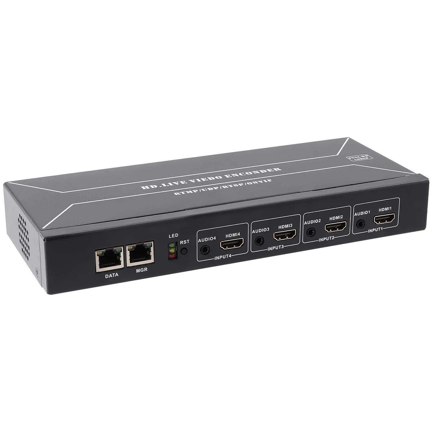 4 canali HEVC H265 H264 HDMI Live Streaming Video Encoder IPTV per l'acquisizione di server HDMI a HLS RTSP RTMP SRT ONVIF MP4 UDP