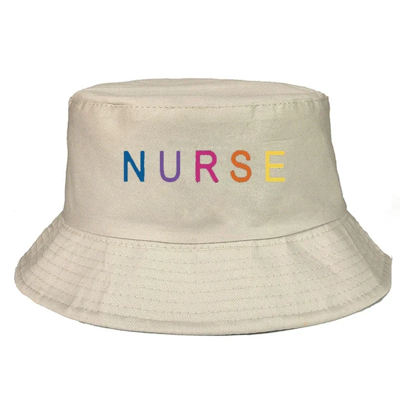 NURSE Printed Bucket Hat Simple Reversible Stylish Fisherman Cap Daily Versatile Casual Sun Protection Travel Hats For Women