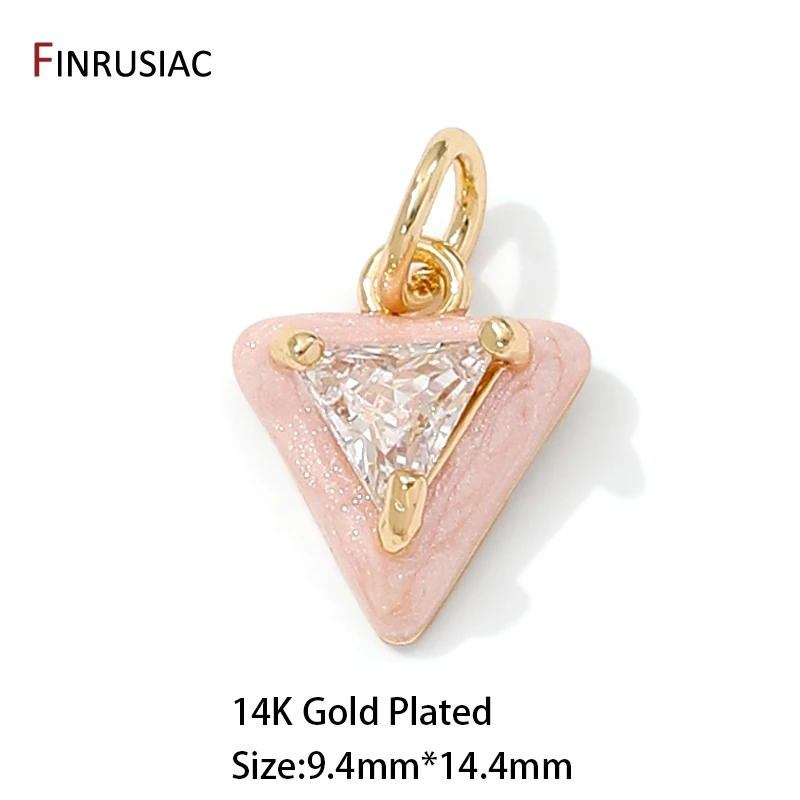 14K vergoldeter Messing-Dreieck-Charm-Anhänger für die Herstellung von Halsketten und Armbändern, Charms zur Schmuckherstellung, DIY-Zubehör – Detail 18