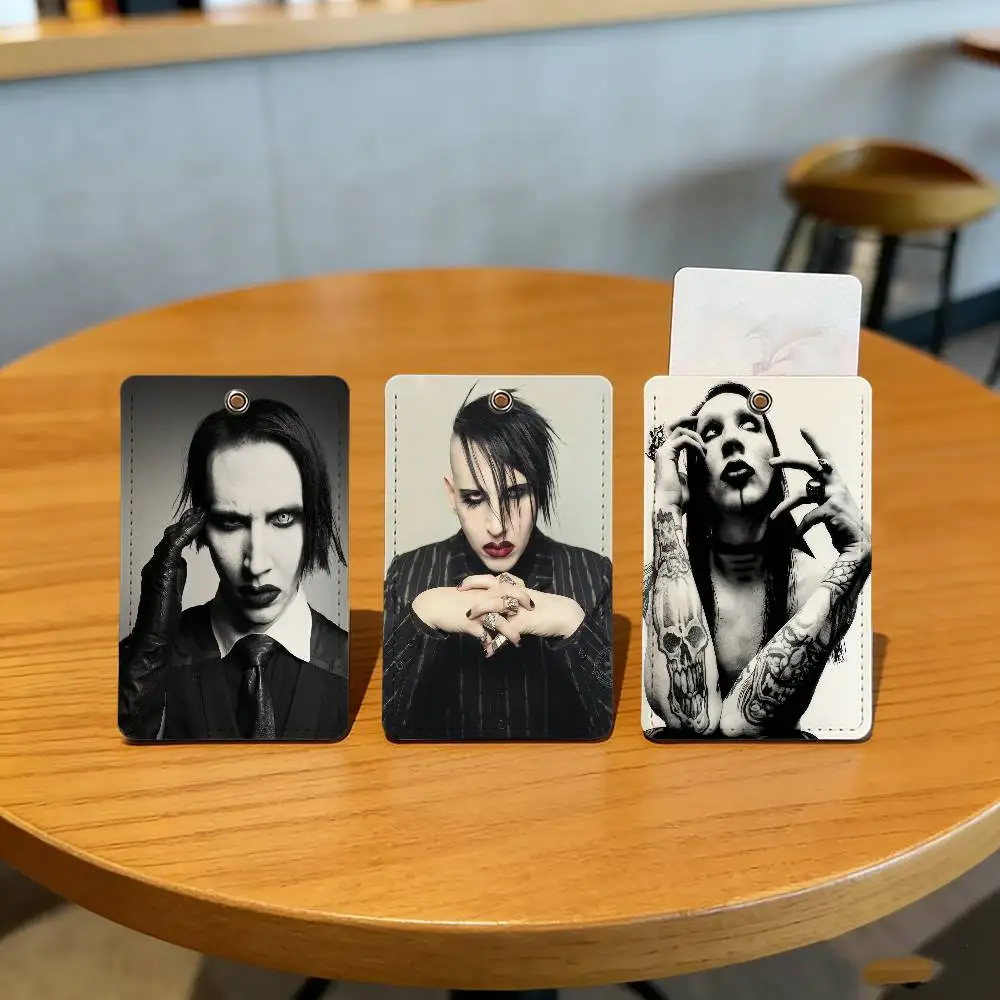 

M-MArIlyN-ES M-MansOn Antichrist Superstar Card Holder Matte Texture PC Storage Show Star Idol Commodity Suitable for Fans