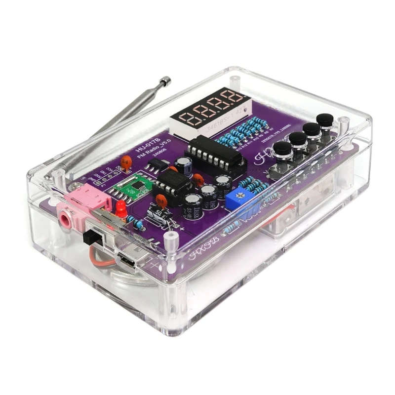 يقوم RDA5807 بترقية طقم راديو FM DIY 87-108 ميجا هرتز من الأكريليك لحام اختياري