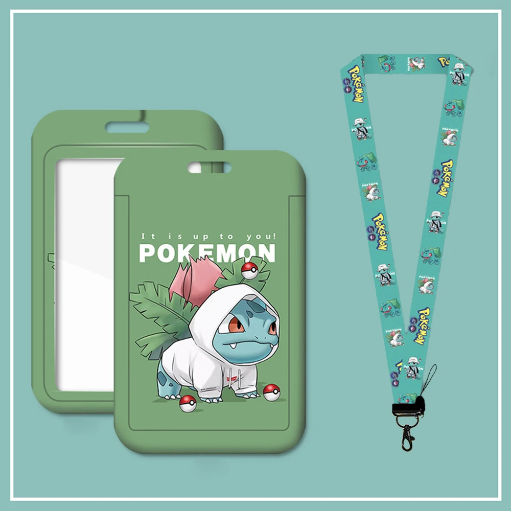 New Cartoon Pokemon Pikachu Keychain Gengar Neck Strap Id Card Badge Holder Scyther Squirtle Lanyard Halloween Gift For Friends