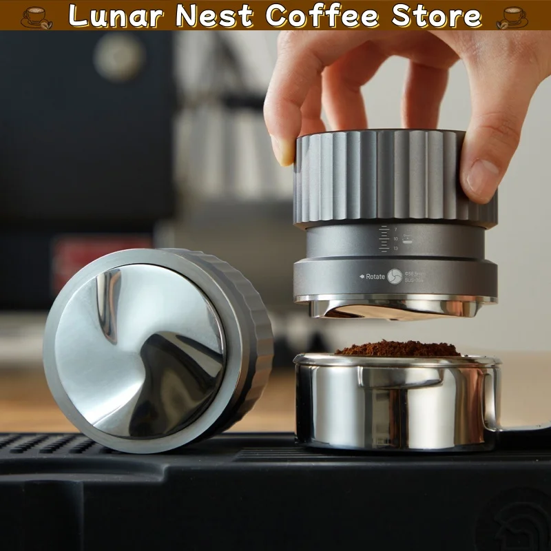 Hero Gravity Coffee Distributor Tamper 58mm Adjustable Spring-Loaded Espresso Tamper For Portafilter Home Barista Gift Coffee