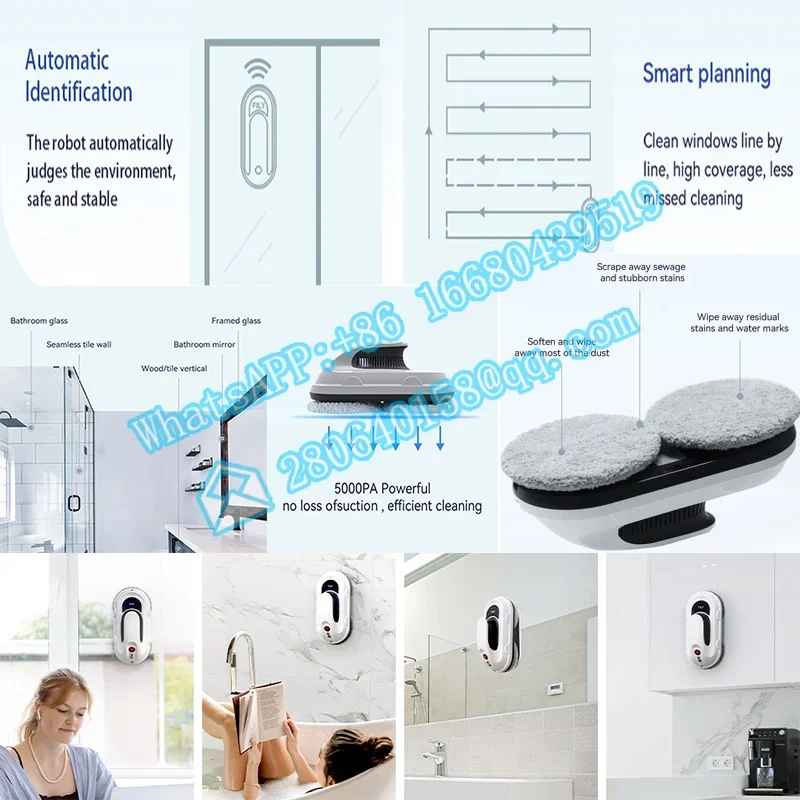 Ultra Thin Window Cleaning  With APP and Remote Intelligent Automatic Water Spray Electric Vacuum Cleaner