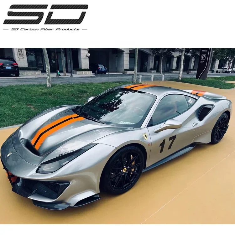 P style Bodykit for ri 488 GTB/Spider Upgrade Pista Style Front Bumper Hood Rear Bumper Spoiler Full Set