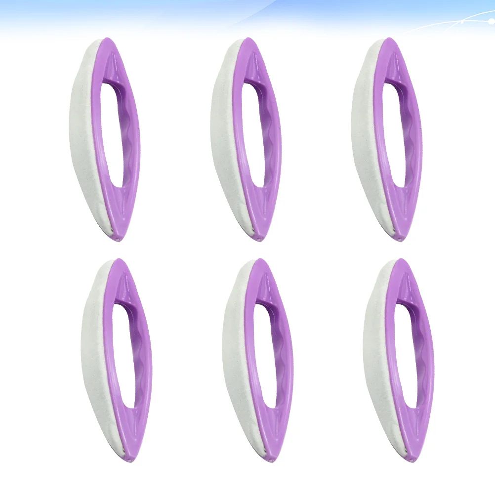 ชุดตะไบเล็บหนังแกะ 6 ชิ้น อุปกรณ์ทำเล็บมือและเล็บเท้า ทนทาน ผลิตจากพลาสติก ABS ธรรมชาติ สำหรับขัดเล็บปลอม กำจัดคราบยาทาเล็บ และรักษาหนังด้าน