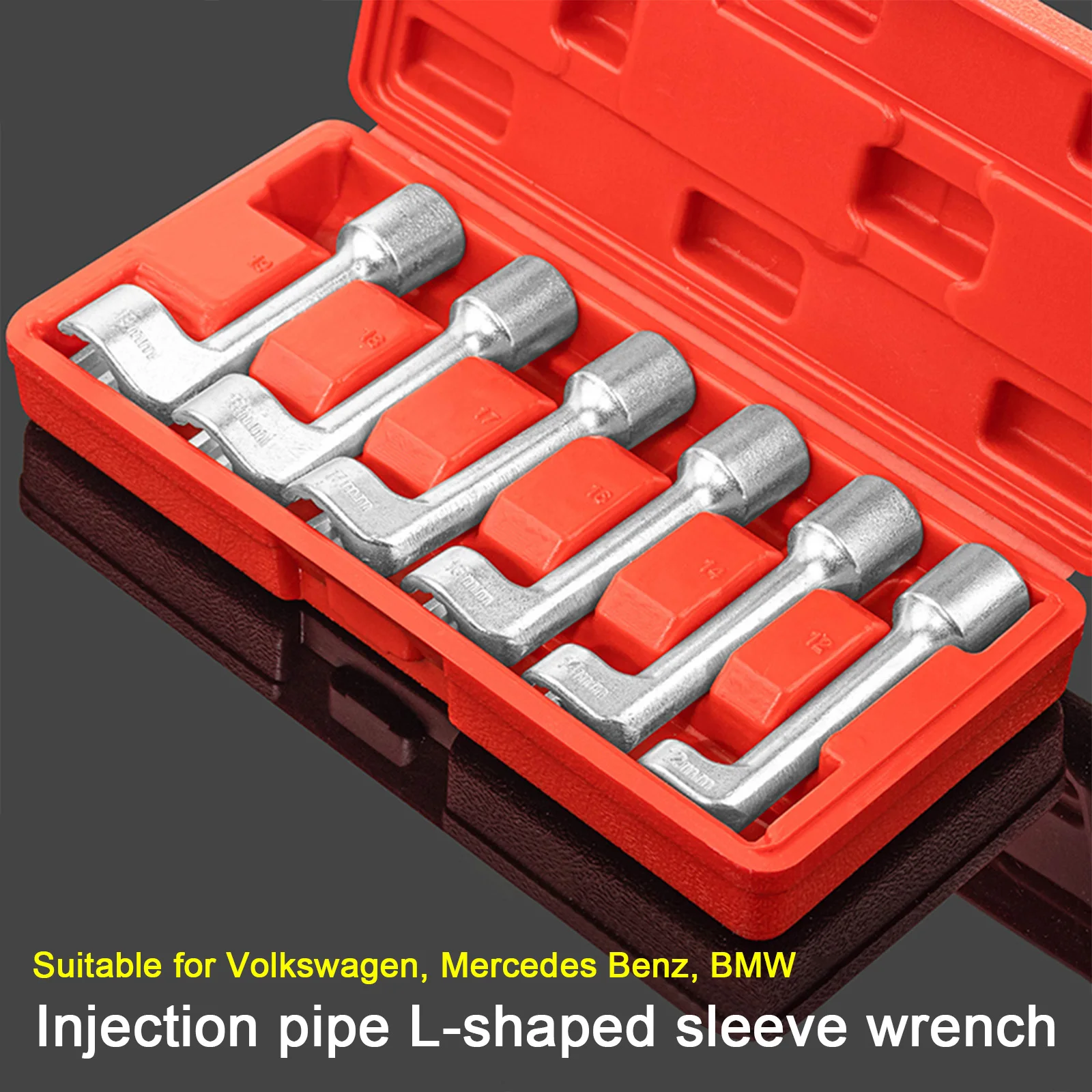 6-piece Set Of Latest L-shaped Open Hexagonal Slotted Oxygen Sensor Wrench, Diesel Injection Pipe Socket Wrench