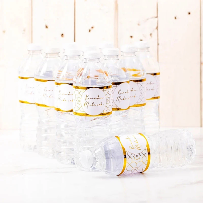 

10pcs Eid Mubarak Ramadan Water Bottle Labels Stickers Decoration Bottle Stickers Islamic Muslim Party Decora Supplies