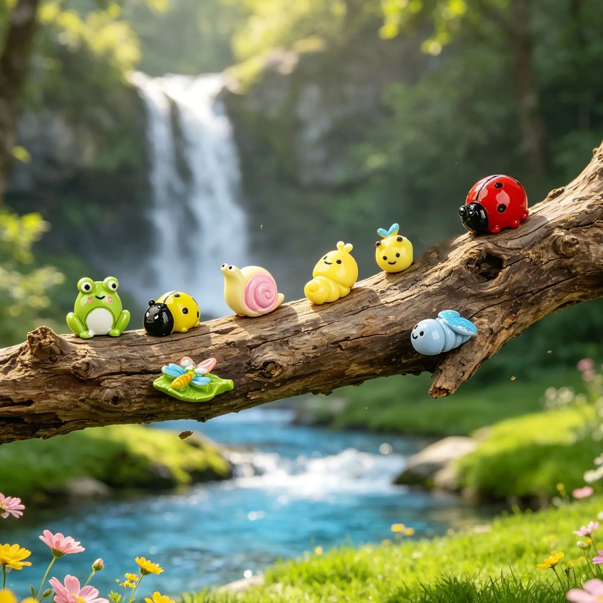 100pcs Kawaii Simulation Insect Caterpillar Butterfly Dragonfly 3D Resin DIY Accessories Desktop Ornament Fairy Garden Landscape