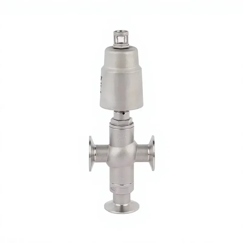 ACKO Sanitary Pneumatic Quick Install Three Way Angle Seat Valve 304/306 Stainless Steel Hygienic Water Flow Control