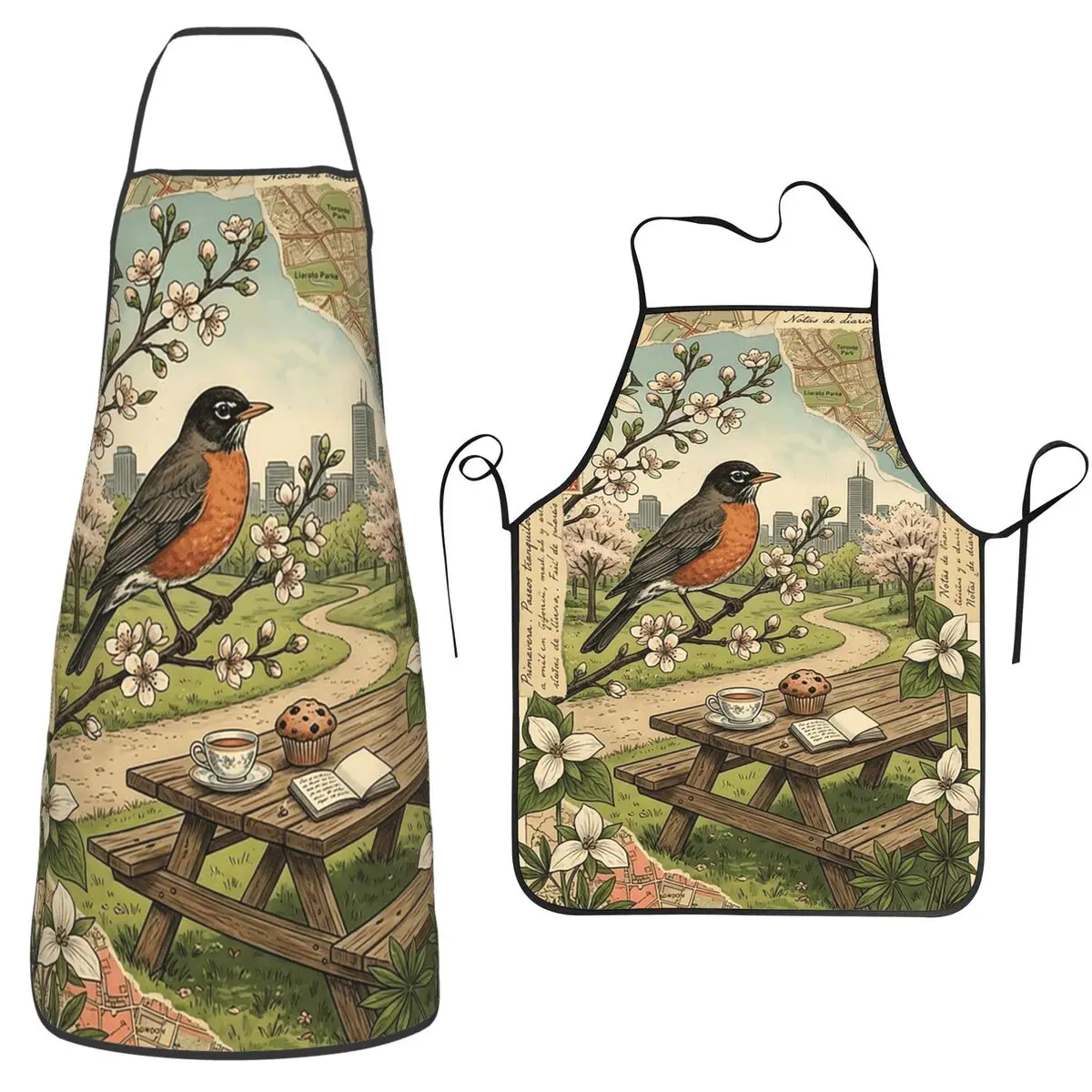 Copia De Autumn Coffee Beside Squirrel At High Park Apron Chef Cooking Tablier Waterproof Bib Kitchen Cleaning Pinafore