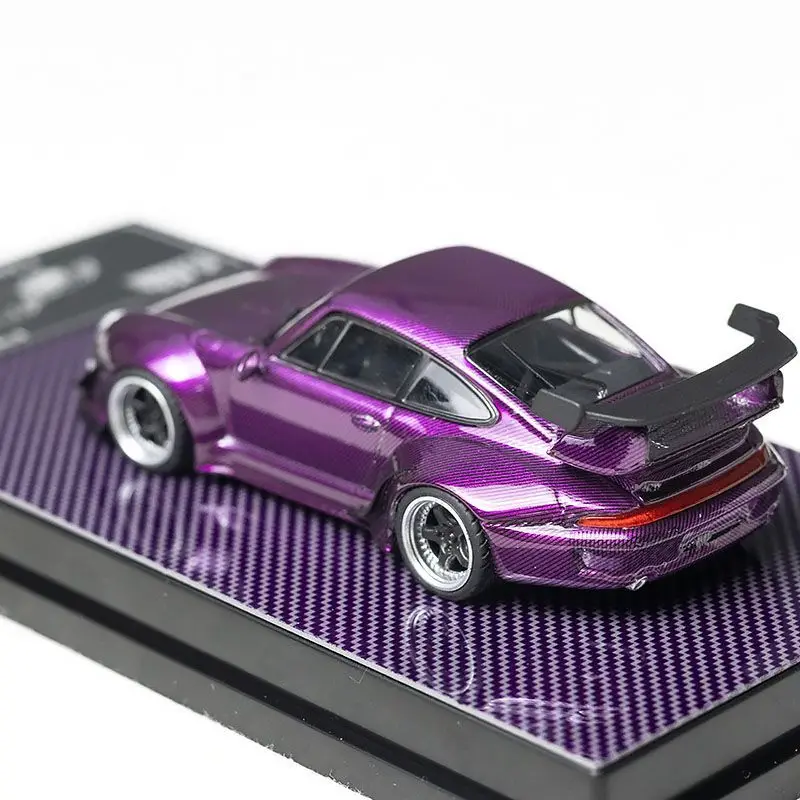 FLAME 1/64 RWB 993 964 퍼플 카본 파이버 합금 모터 차량 다이캐스트 모델 자동차 장난감 컬렉션 소년의 크리스마스 선물