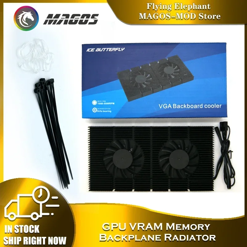 

Задний радиатор VRAM графического процессора для RTX 3090 3080, алюминиевая задняя панель, радиатор памяти + верхняя панель Laird 700 + вентиляторы с ШИМ
