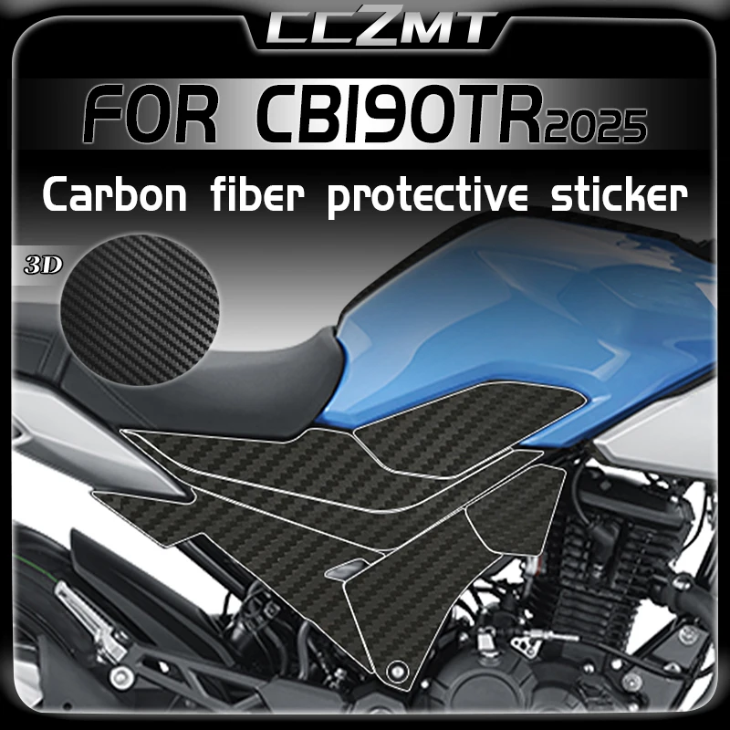 

For HONDA CB190TR cb190tr 2025 3D Carbon Fiber Stickers Fuel Tank Stickers Modified Decorative Films Motorcycle Accessories