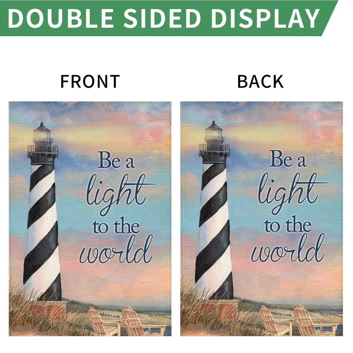 1PC  Be A Light To The World Pattern Linen Cotton Garden Flag Banner Indoor Outdoor Home Garden Hanging Decor