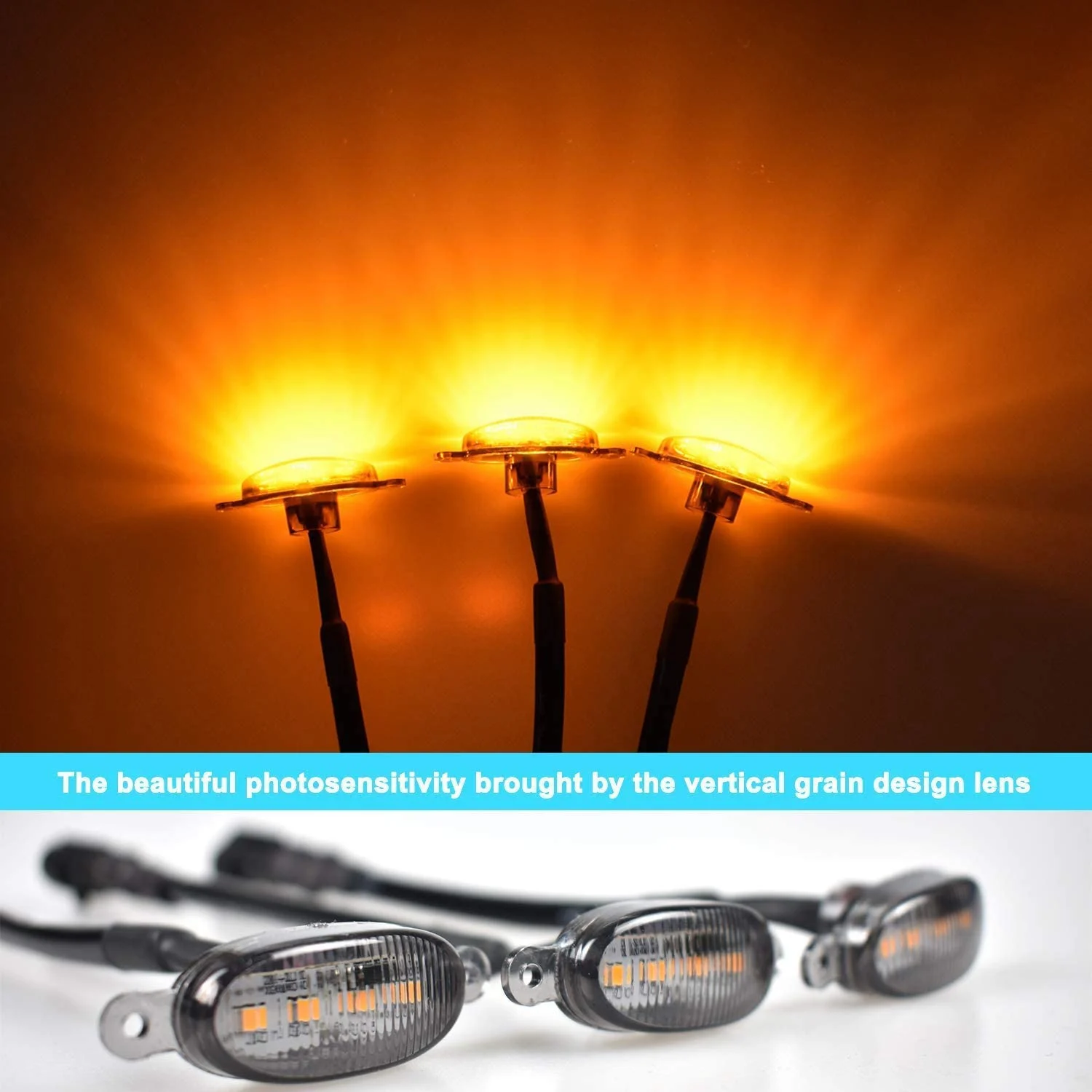 

Передние фонари для решетки радиатора Ford Raptor F150 2010-2014 и 2017-2021, с затемненными линзами, желтые светодиодные габаритные/ходовые огни янтарного цвета