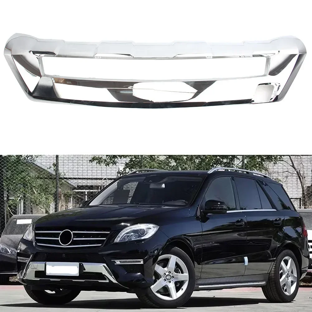 

For Mercedes Benz M ML W166 ML400 ML350 ML320 300 550 A1668858625 Front Bumper Lip Chrome Plating Chromium Chromed Trim Spoiler