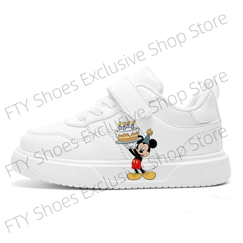 أحذية ديزني للأطفال كارتون ميكي ماوس كاجوال أحذية بيضاء صغيرة للأولاد أحذية رياضية للجري أحذية رياضية للأطفال